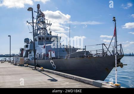 The Cyclone-class coastal patrol ship USS Zephyr at U.S. Coast Guard Station San Juan, Puerto Rico. Stock Photo