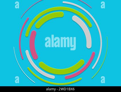 Colorful minimal geometric circles abstract background. Paper technology vector design Stock Vector