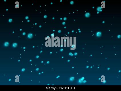 Blue shiny glowing particles abstract background. Vector graphic design Stock Vector