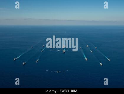 Warships Of The U.S. Navy And Japan Maritime Self-Defense Force Transit ...