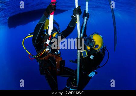 Diver qualification training at Naval Station Guantanamo Bay, Cuba. Stock Photo