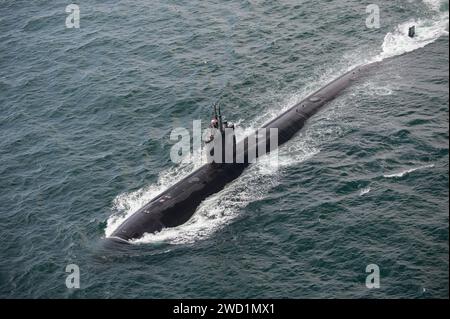 The Los Angeles-class fast attack submarine USS Pasadena. Stock Photo