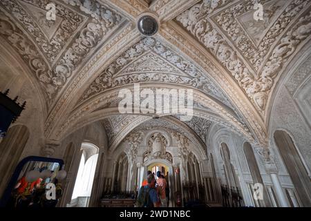 Sitting Room in National Palace of Pena in Sintra, Portugal. Stock Photo