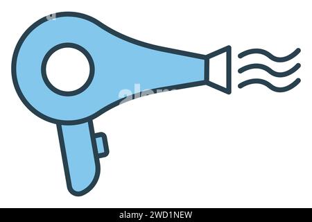 Hair dryer icon. icon related to hairstyling and salon services. flat line icon style. element illustration Stock Vector
