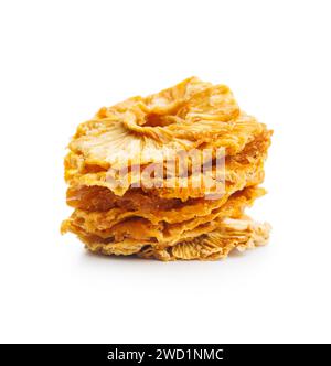 Dried pineapple rings isolated on the white background. Stock Photo