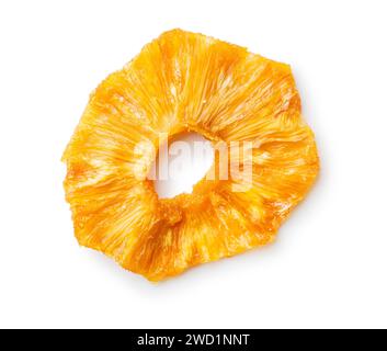 Dried pineapple rings isolated on the white background. Stock Photo