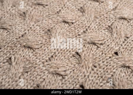 Detail of the woven workmanship of a handmade wool sweater Stock Photo