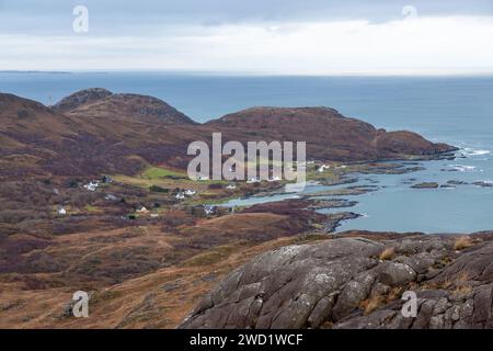 The remote community of Portuairk on the Ardnamurchan Peninsula, Lochaber, Highland, Scotland Stock Photo