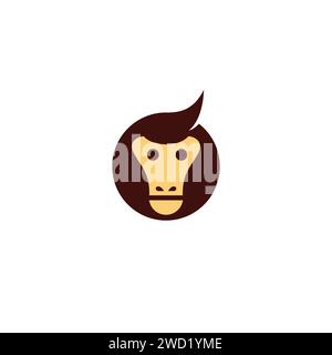 Monkey Cute Logo. Monkey Head Vector Illustration Stock Vector