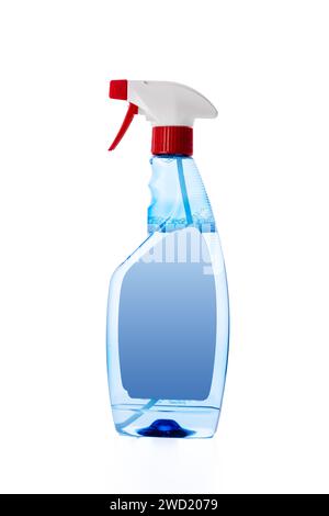 Detergent in spray bottle for window, floor, bathroom cleaning with sprayer isolated on white background Stock Photo