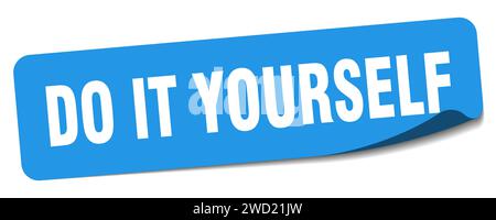 do it yourself sticker. do it yourself rectangular label isolated on white background Stock Vector