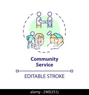 Thin line simple colorful community service icon concept Stock Vector