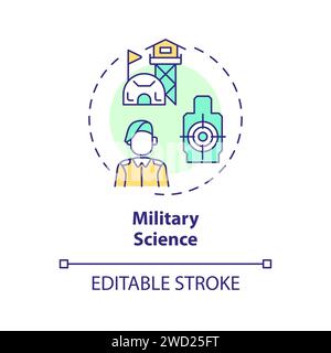 Thin line simple colorful military science icon concept Stock Vector