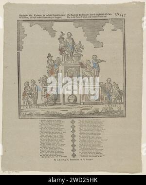 Regards here, children! The zinly features, / or sentences, all vyf depicted by rank and stairs, / and caress your sentences Zelv 'by the pleasant jewelry, / that in this print -tafreel finds itself further, J. Robyn, 1806 - 1830 print Stairs with a few on each step that one of the five senses depicts. From left to right: the feeling, the taste, the smell, hearing and the face. On the stairs also three medallions with portraits. Under the image one fresh in two columns. Numbered at the top right: No. 143. Print Maker: Netherlands Print Maker: Netherlands Publisher: Zaltbommel paper letterpress Stock Photo