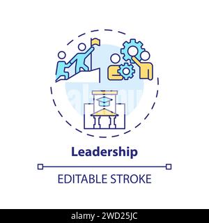 Thin line simple colorful leadership icon concept Stock Vector