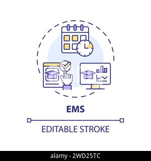 Thin line simple colorful EMS icon concept Stock Vector