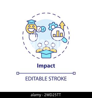 Thin line simple colorful impact icon concept Stock Vector