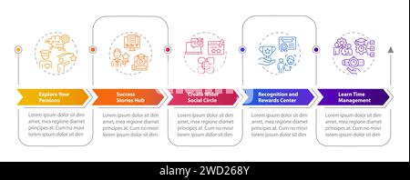 Extracurricular activities layout with linear icon concept Stock Vector