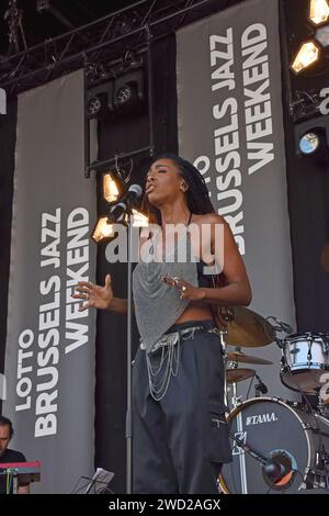 The world renowned Brussels born singer songwriter K.ZIA headlining the final day of the Brussels Jazz Weekend, May 2023 Stock Photo