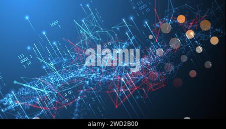 Big Data. Abstract digital futuristic vector illustration on technology background. Data mining and management concept. Hand drawn art. Stock Vector