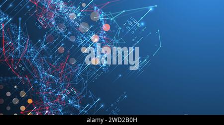 Big Data. Abstract digital futuristic vector illustration on technology background. Data mining and management concept. Hand drawn art. Stock Vector