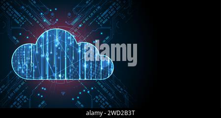 Cloud computing concept.Abstract connection technology background. Hand drawn vector. Stock Vector