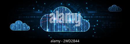 Cloud computing concept.Abstract connection technology background. Hand drawn vector. Stock Vector