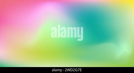 Abstract blurred gradient mesh background. Colorful smooth banner template. Holographic Texture. Metal Gasoline Brochure. Purple Pop Background. Neon Stock Vector