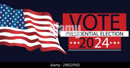 Vote Presidential Election 2024 Usa Text illustration Design Stock Vector