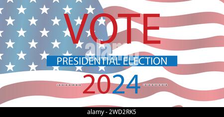 Vote Presidential Election 2024 Usa Text illustration Design Stock Vector