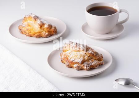 Russian baking with cottage cheese. Sochniki with cottage cheese Stock Photo