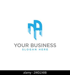 Abstract MA letter branding logo design flat style. Vector illustration Stock Vector