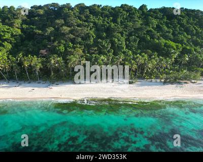 An aerial view of Puka Beach in Boracay, the Philippines Stock Photo