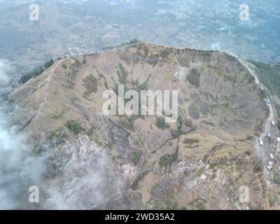 An aerial view of Mount Batur in Bali, Indonesia Stock Photo
