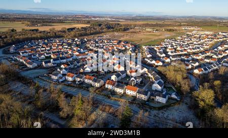 Aerial view of Calderwood village housing development, East Calder ...