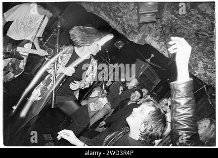 TOYAH, CONCERT, 1993: Punk icon Toyah Wilcox playing live at TJ’s in Newport, Wales, UK on 9 November 1993. Photo: Rob Watkins. INFO: Toyah Willcox, known mononymously as Toyah, is a British singer, actress, and presenter. Rising to prominence in the late '70s and '80s, her vibrant stage presence and diverse career span pop music, film, and theatre, establishing her as a multifaceted and iconic entertainer. She appeared on Strictly Come Dancing in 2024. Stock Photo