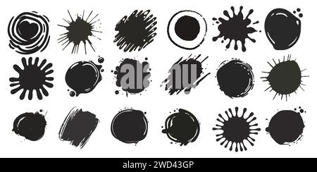 Ink drop, blots, splashes vector isolated on white Stock Vector