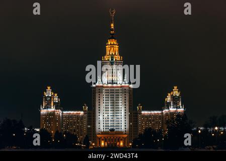 MOSCOW, RUSSIA - DECEMBER 25, 2016: Lomonosov Moscow State University, Russia Stock Photo