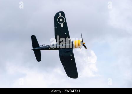 Corsair WW2 Fighter plane. Goodyear FG-1D Corsair 130-A G-FGID Royal Navy KD345 Fleet Air Arm Stock Photo