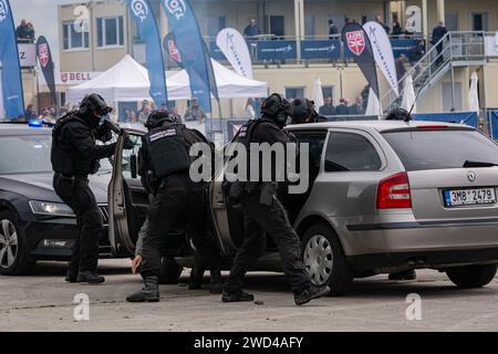 Police and Swat Team are arresting a man for alleged Robery Stock Photo ...