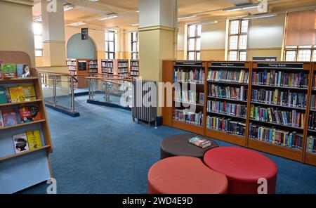 Interior of Bristol Central Library, shelves of books Stock Photo