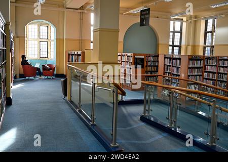 Interior of Bristol Central Library, shelves of books Stock Photo