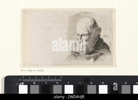 Study of an old man, Jan Weissenbruch, 1837 - 1880 print Study of a bearded man, possibly a monk in a habit. The Hague (possibly) paper. etching monk(s), friar(s). habit, frock. beard. old man Stock Photo