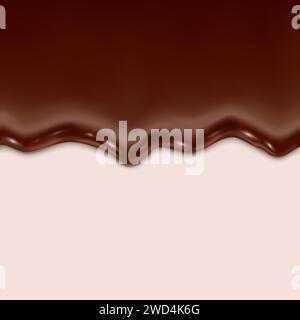 vector icon illustration. Ice cream melting chocolate. Dripping creamy syrup. Stock Vector