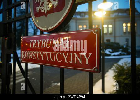 Warsaw, Poland. 18th Jan, 2024. The Constitutional Tribunal is seen in Warsaw, Poland on 18 January, 2024. (Photo by Jaap Arriens/Sipa USA) Credit: Sipa USA/Alamy Live News Stock Photo