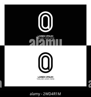 OQ initial letter logo. Alphabet O and Q pattern design monogram Stock Vector