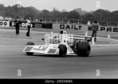 Argentinian racing driver Carlos Reutemann driving a Brabham BT42 at the 1973 John Player British Grand Prix. Stock Photo