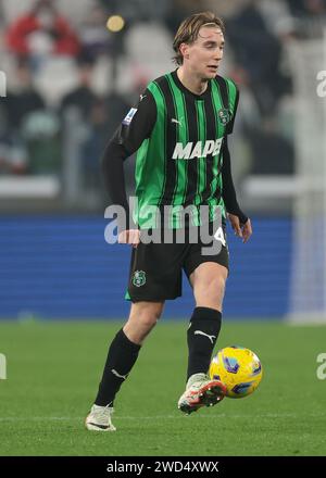 Turin, Italy. 16th Jan, 2024. Kristian Thorstvedt of US Sassuolo during the Serie A match at Allianz Stadium, Turin. Picture credit should read: Jonathan Moscrop/Sportimage Credit: Sportimage Ltd/Alamy Live News Stock Photo