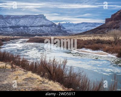 Colorado River along Utah Highway 128 between Cisco and Moab, Utah. Stock Photo