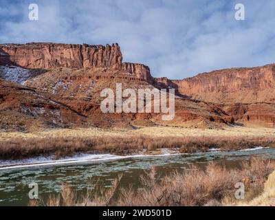 Colorado River along Utah Highway 128 between Cisco and Moab, Utah. Stock Photo